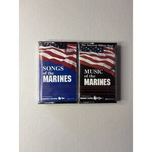 Lot 2 Music Songs Of The Marines Cassette Tapes Sealed Military Band Patriotic